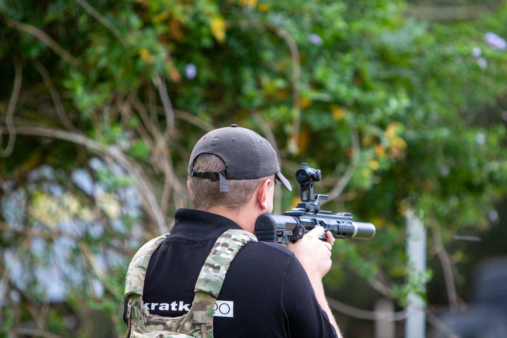 Team preparing for airsoft game